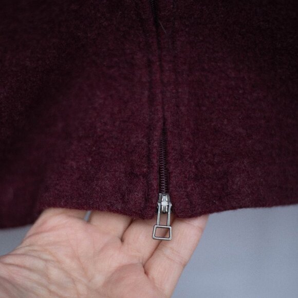 IBEX Merino Wool Full Zip Jacket 🐑 Women’s Small Burgundy | Made in USA - Picture 4 of 13